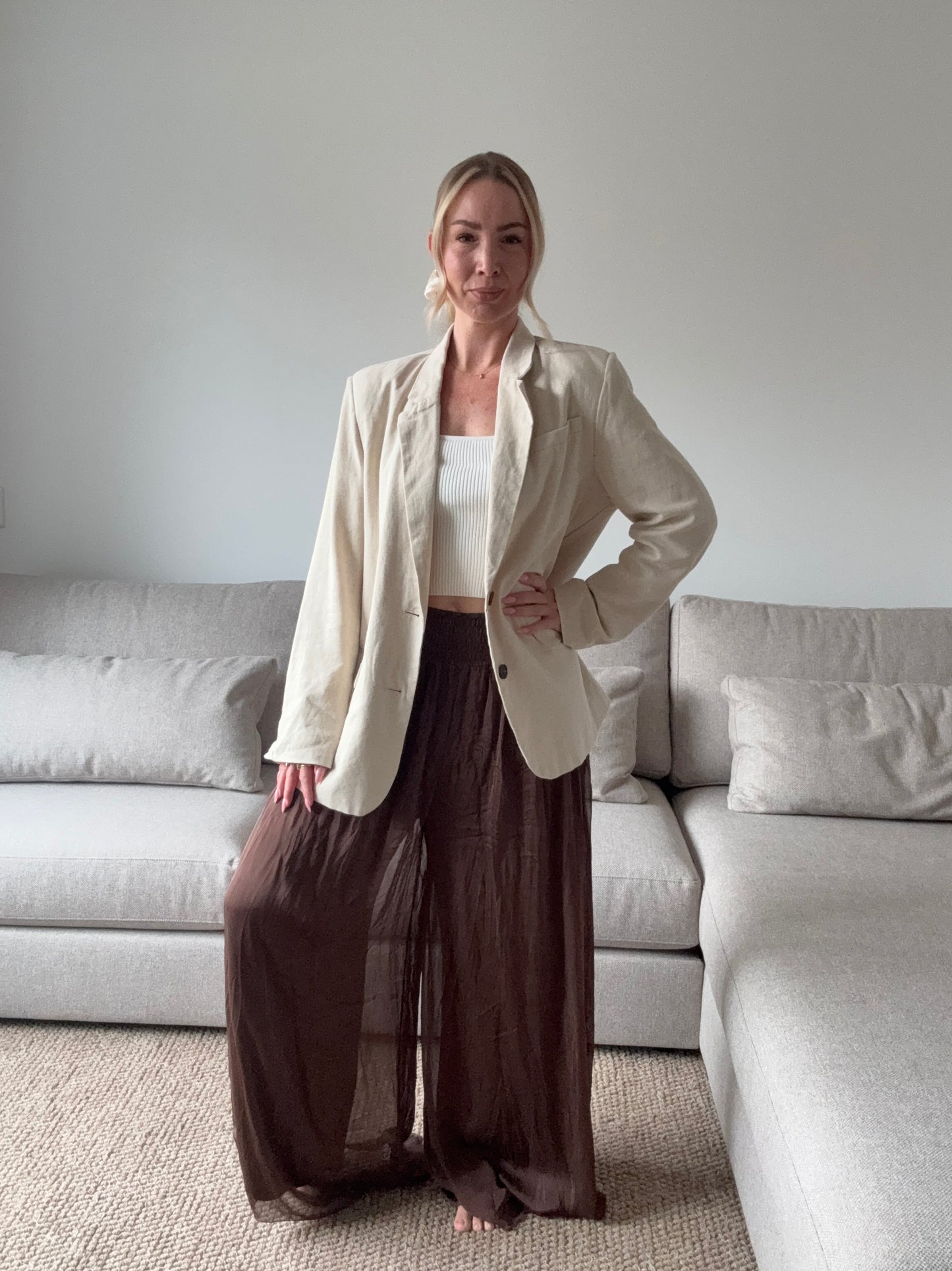 Silk trouser brown