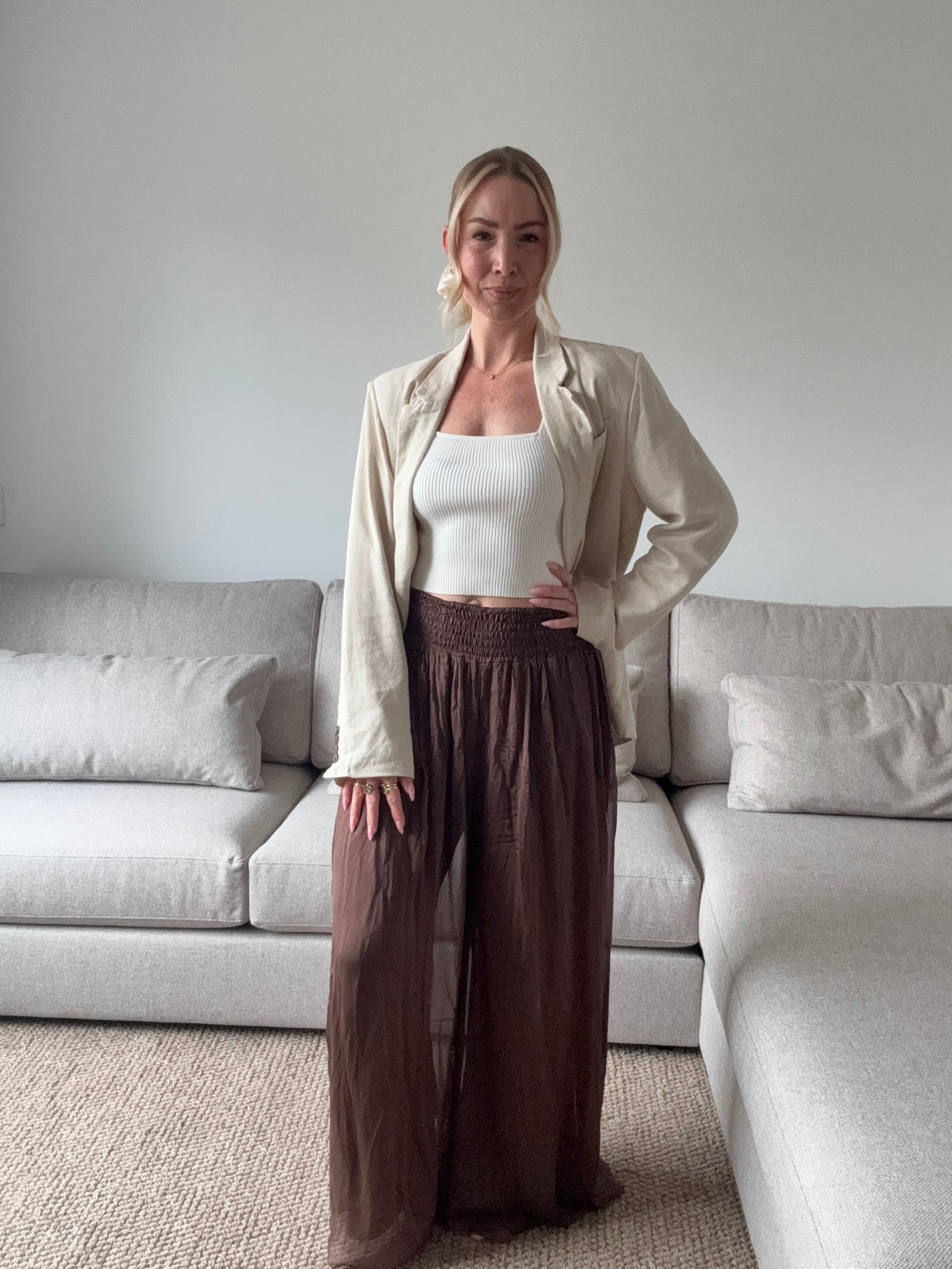 Silk trouser brown