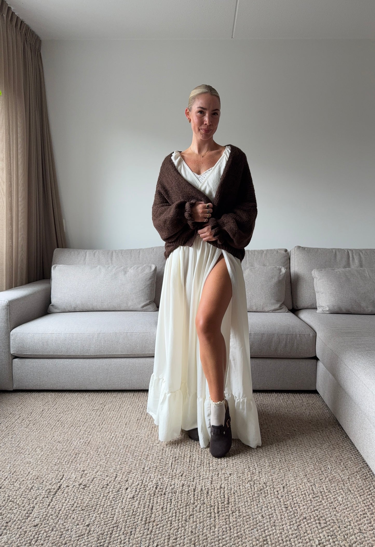 Ruffle vest choco