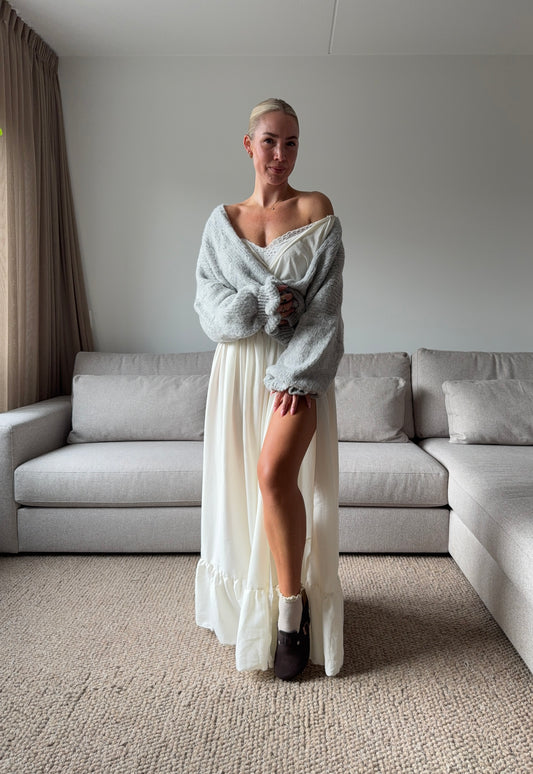 Ruffle vest lichtgrijs