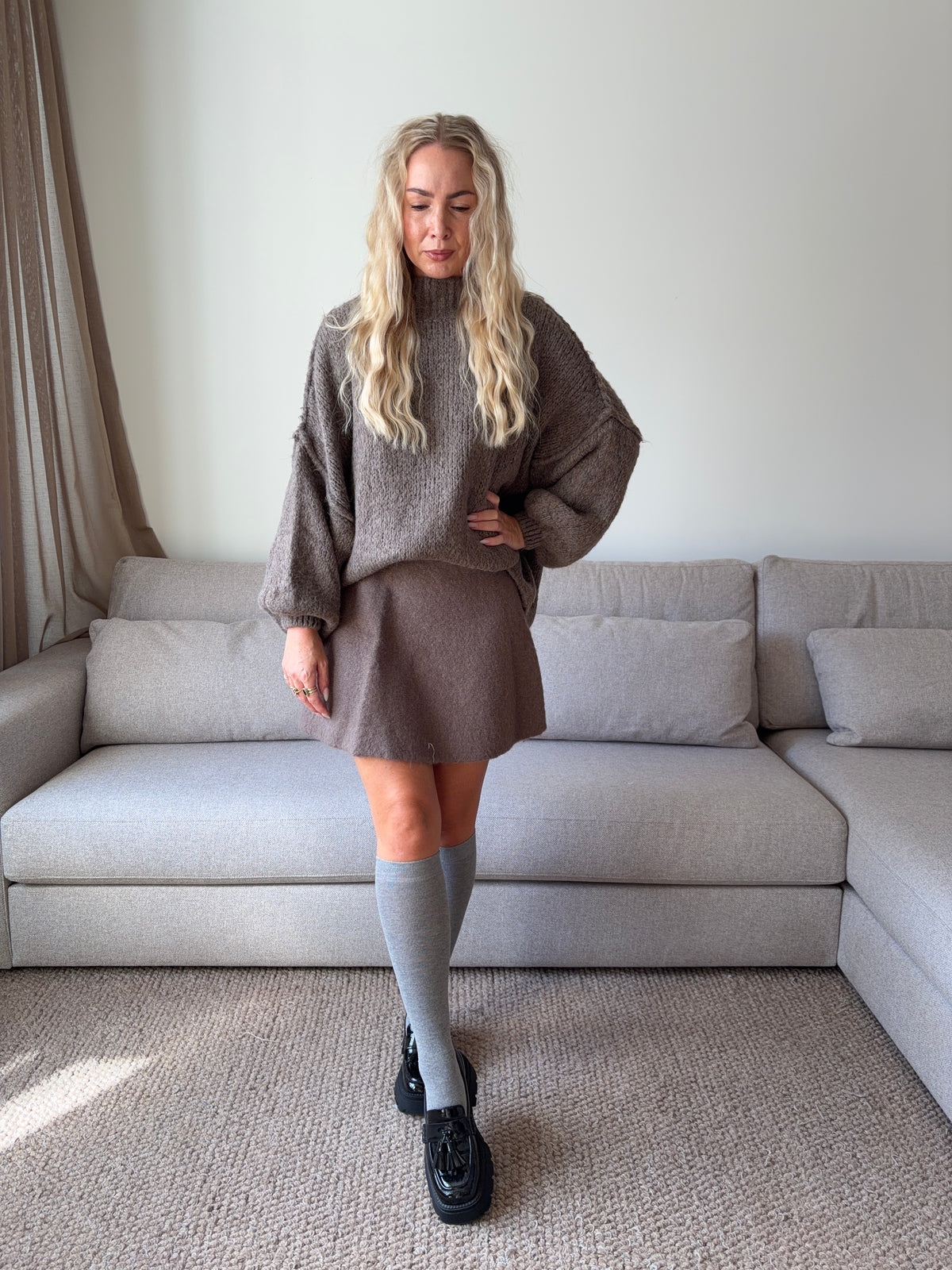 Soft sweater oversized brown
