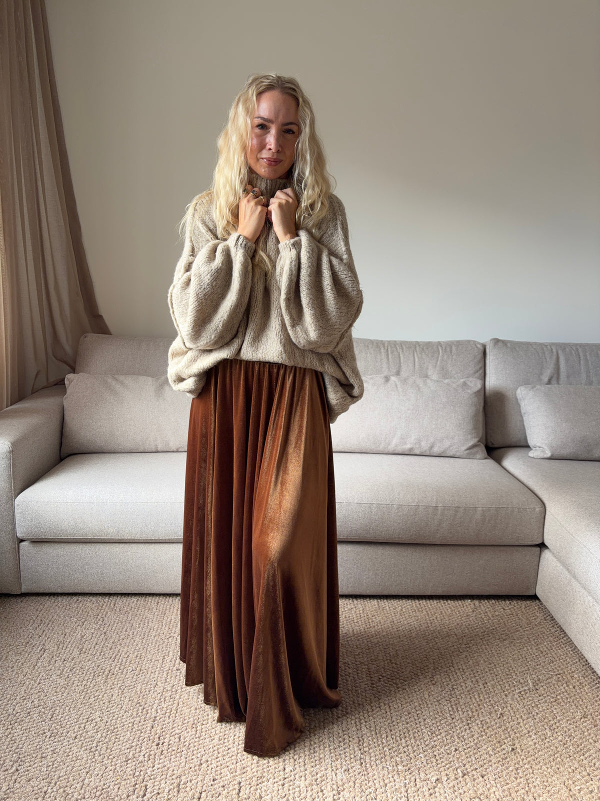Soft sweater oversized taupe