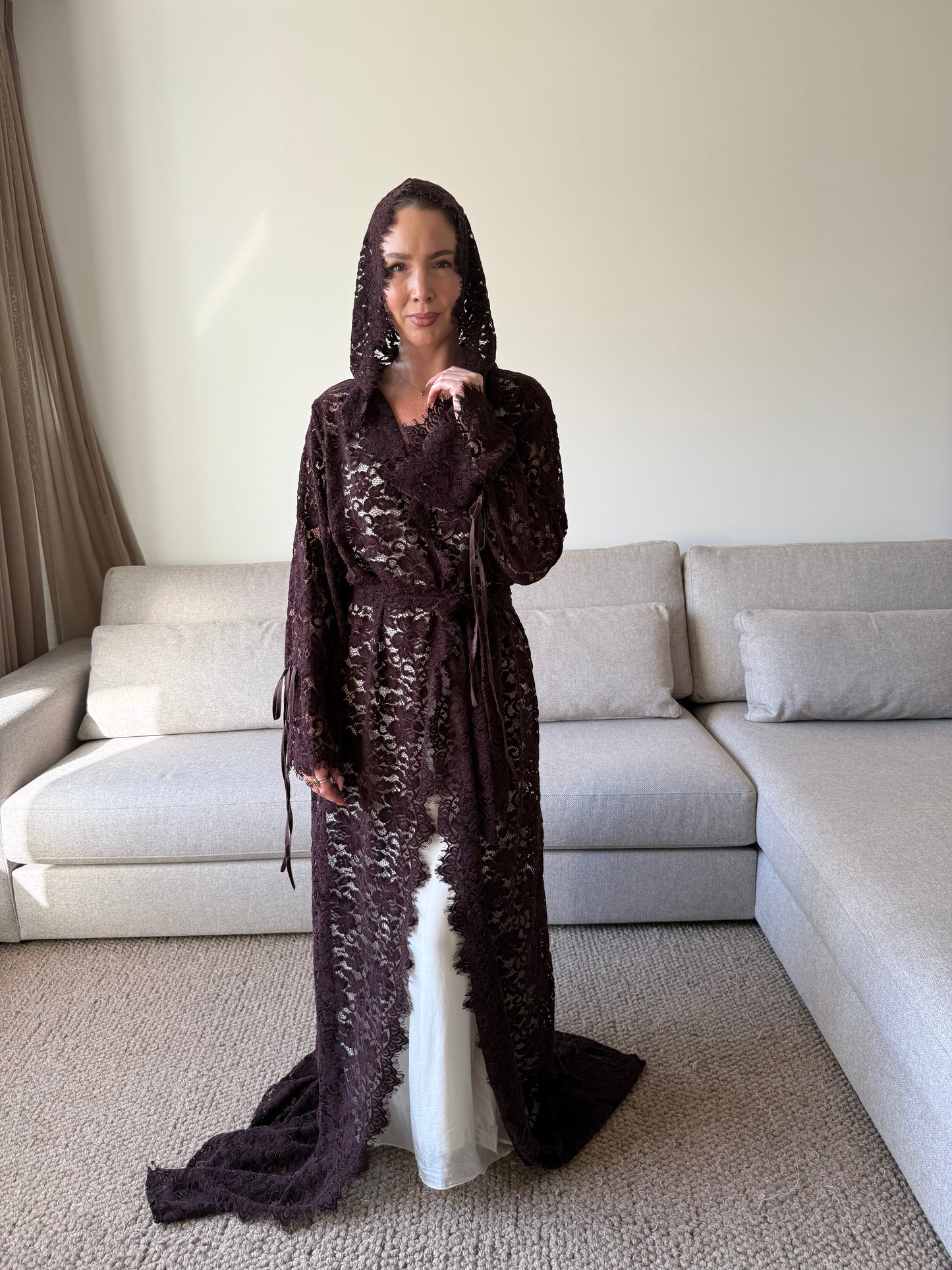 Kimono Lace Brown-Red