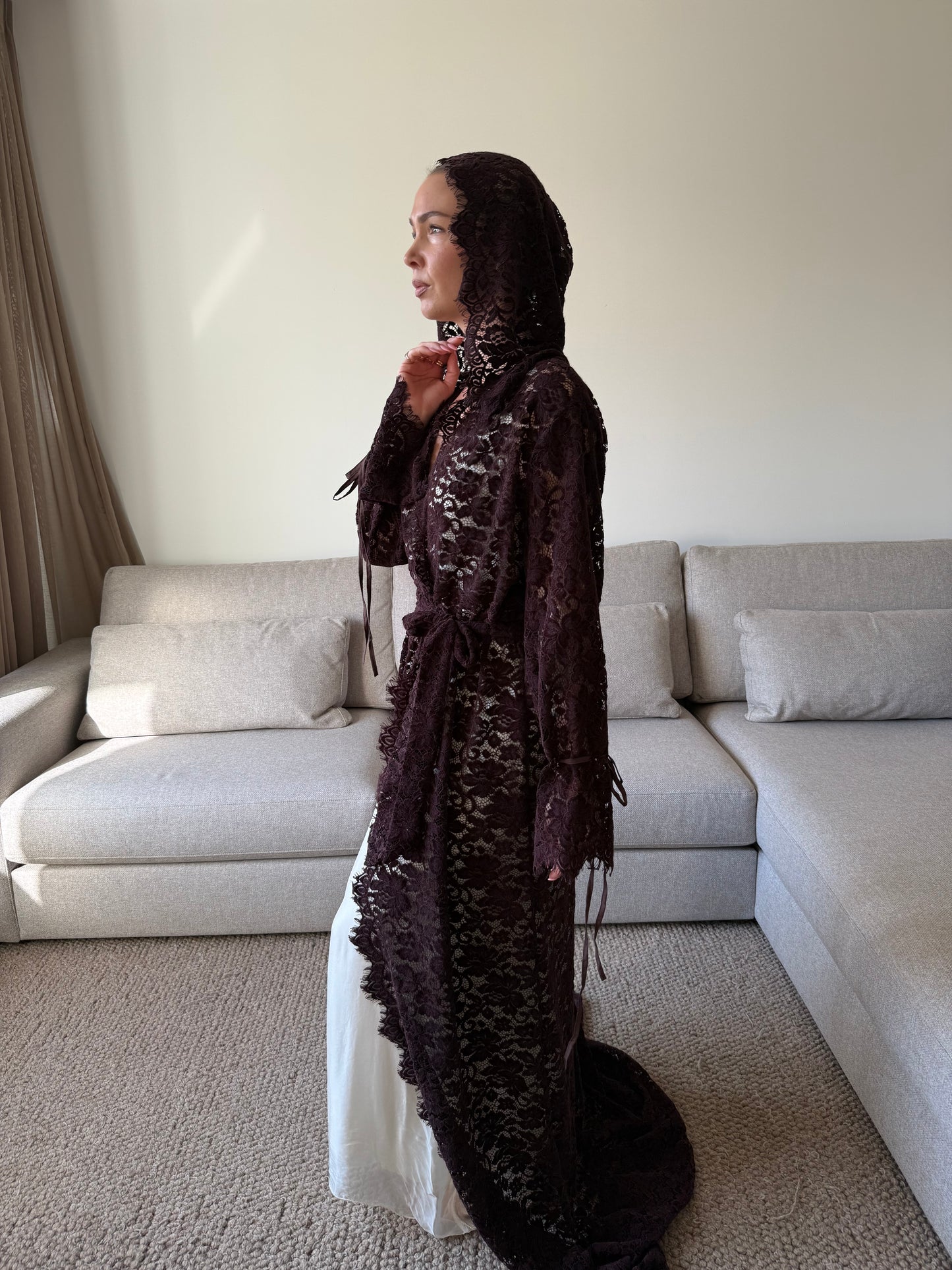 Kimono Lace Brown-Red