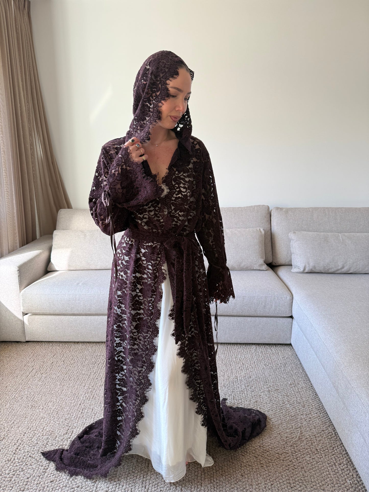 Kimono Lace Brown-Red