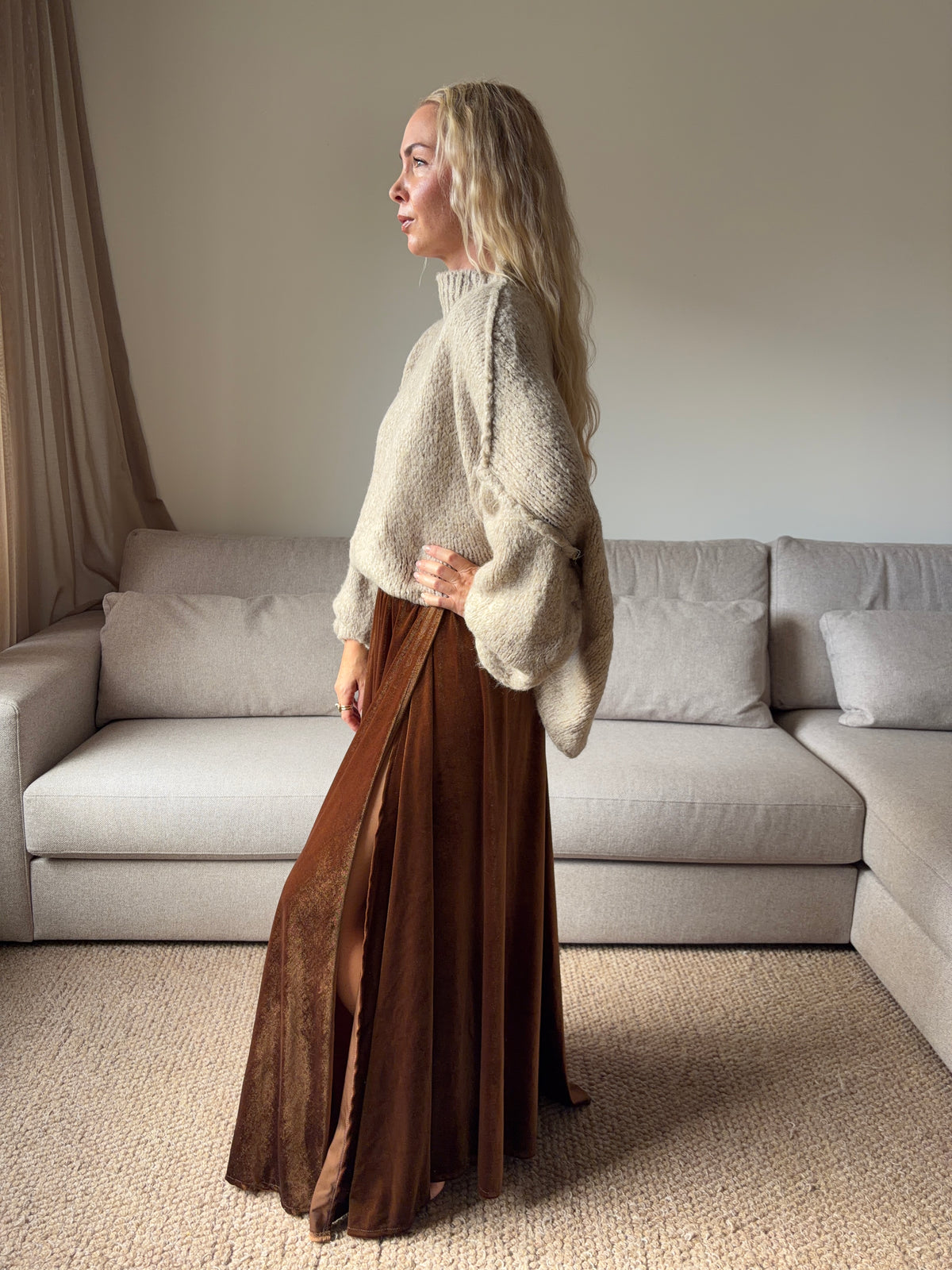 Soft sweater oversized taupe