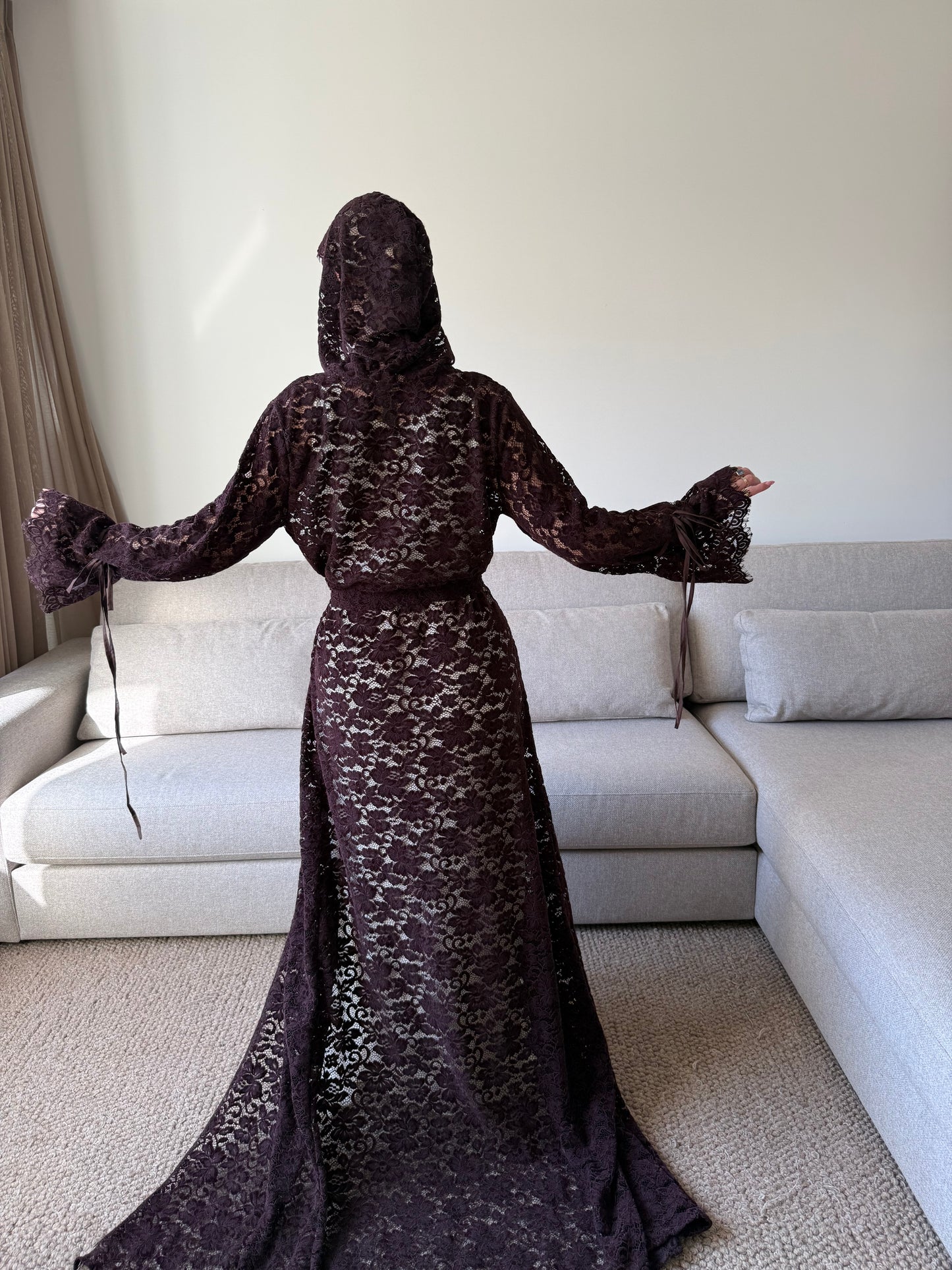 Kimono Lace Brown-Red