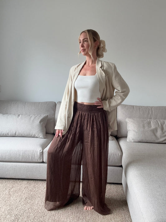 Silk trouser brown