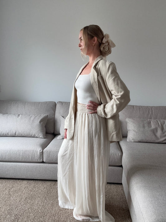 Silk trouser crème