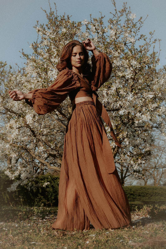 Palazzo set Tess Cognac
